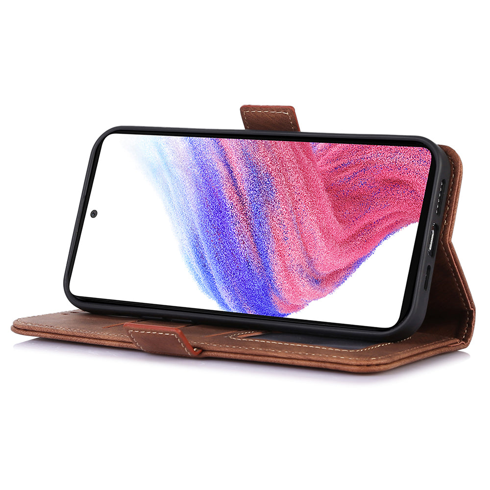 ABEEL til Samsung Galaxy S23 Ridsesikkert telefonpungcover Retro Texture PU-læderholdertaske ABEEL til Samsung Galaxy S23 Ridsesikkert telefonpungcover Retro Texture PU-læderholdertaske